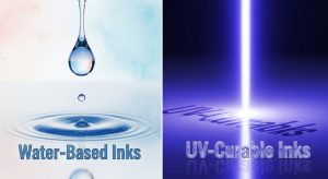 water-based and UV-curable inks